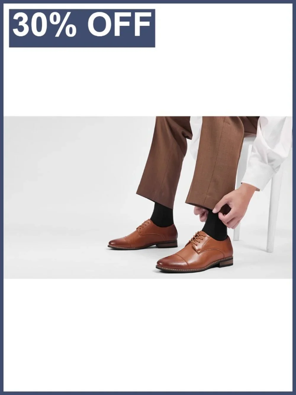Men's Cap Toe Oxford Dress Shoes Lace Up Formal Business Footwear